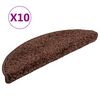 vidaXL trappem&aring;tter 10 stk. 56x17x3 cm brune halvrunde