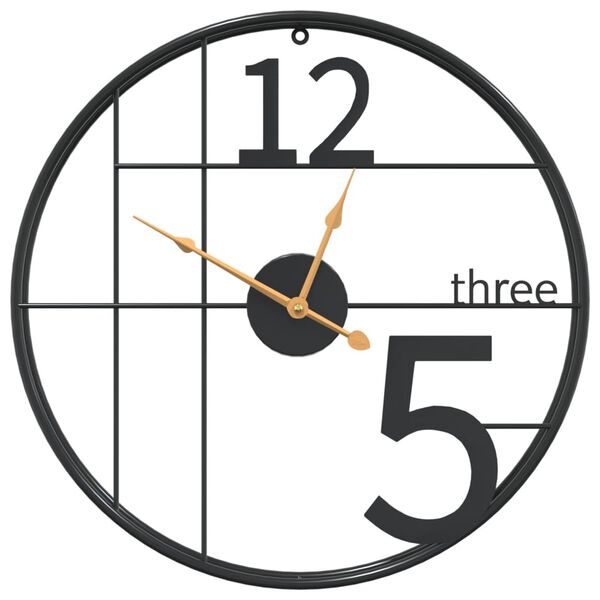 vidaXL vægur Ø50 cm jern sort