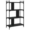 vidaXL bogreol med 4 hylder 76x32x123 cm konstrueret tr&aelig; sort