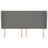 vidaXL sengegavl med kanter 203x23x118/128 cm stof m&oslash;rkegr&aring;