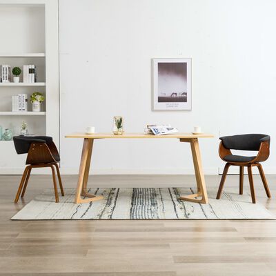 vidaXL spisebordsstole 2 stk. bøjet træ og stof grå