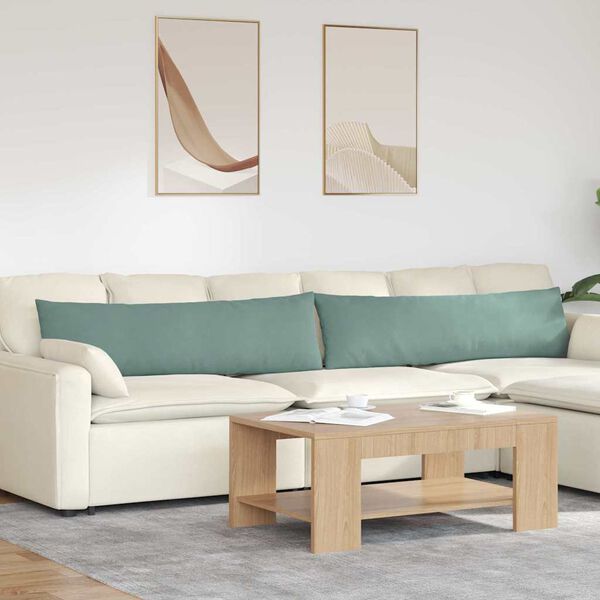 vidaXL Sofapuder 2 pcs Havgr&oslash;n 145 x 40 cm Velourstof
