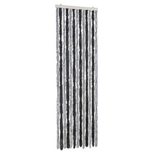 vidaXL flueforh&aelig;ng 56x185 cm chenille gr&aring; og sort