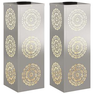vidaXL Solar LED sti lys 2 stk. Varm hvid 18 x 18 x 50 cm
