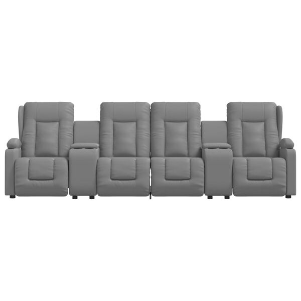 vidaXL 4-personers massagestol m. kopholdere kunstl&aelig;der gr&aring;