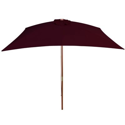 vidaXL parasol med træstang 200x300 cm bordeauxfarvet