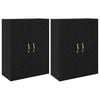 vidaXL V&aelig;gmonteret skab V&aelig;gmonteret 2 pcs Sort eg 69,5 x 34 x 90 cm