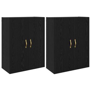vidaXL V&aelig;gmonteret skab V&aelig;gmonteret 2 pcs Sort eg 69,5 x 34 x 90 cm