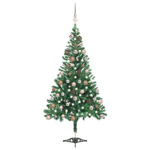vidaXL kunstigt juletr&aelig; med lys og kugles&aelig;t 180 cm 564 grene