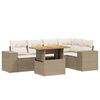vidaXL sofas&aelig;t til haven 6 dele med hynder polyrattan beige
