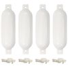 vidaXL b&aring;dfendere til b&aring;d 4 stk. &Oslash; 14x50 cm PVC hvid