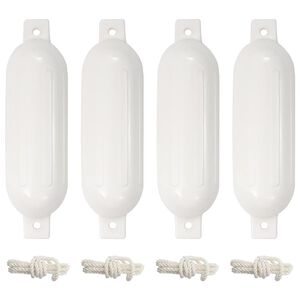 vidaXL b&aring;dfendere til b&aring;d 4 stk. &Oslash; 14x50 cm PVC hvid