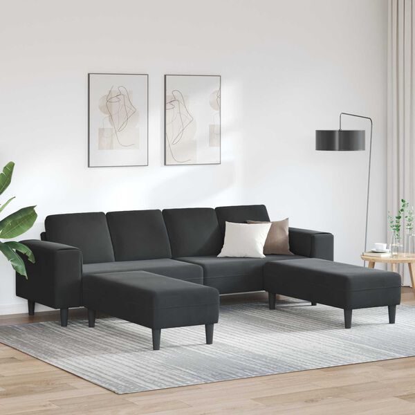 vidaXL Stue Sofa 3 pcs Sort