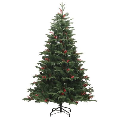 vidaXL kunstigt juletræ med 300 LED-lys 240 cm hængslet