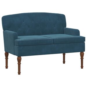 vidaXL L&aelig;nestol med knap tufting Bl&aring; 111 x 65 x 79 cm Fl&oslash;jl