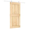vidaXL Skyded&oslash;r Natur og hvid 95 x 210 cm Massivt Fyrretr&aelig;