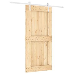 vidaXL Skyded&oslash;r Natur og hvid 95 x 210 cm Massivt Fyrretr&aelig;