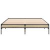 vidaXL sengestel 140x200 cm konstrueret træ og metal sonoma-eg
