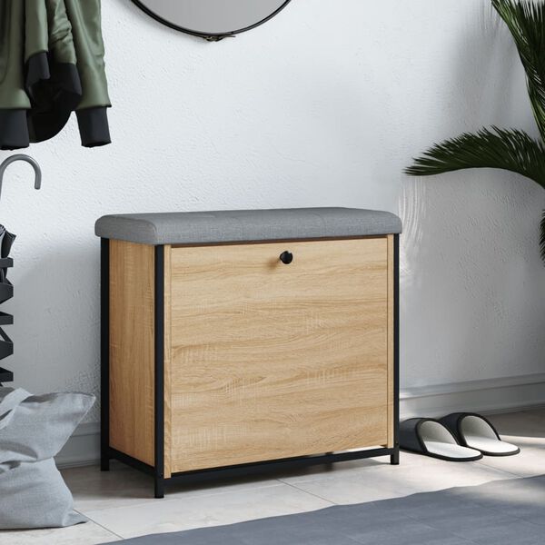 vidaXL skob&aelig;nk med vippeskuffe 62x32x56 cm sonoma-eg