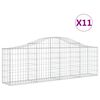 vidaXL buede gabionkurve 11 stk. 200x30x60/80 cm galvaniseret jern