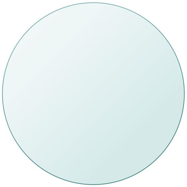 vidaXL bordplade h&aelig;rdet glas rund 800 mm