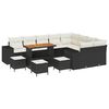 vidaXL Havesofa S&aelig;t med pude 13 pcs Sort polyrattan
