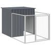 vidaXL hundehus med l&oslash;beg&aring;rd 110x201x110 cm galvaniseret st&aring;l antracit
