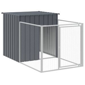 vidaXL hundehus med l&oslash;beg&aring;rd 110x201x110 cm galvaniseret st&aring;l antracit