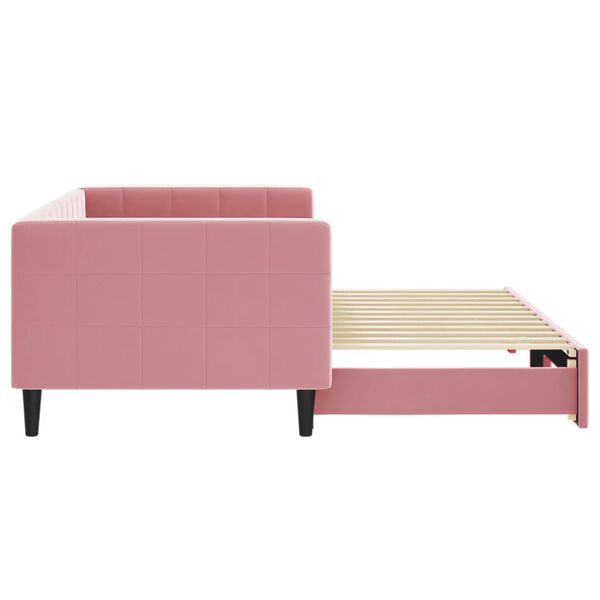 vidaXL daybed med udtræk 90x200 cm velour lyserød