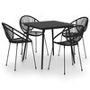 vidaXL udend&oslash;rs spisebordss&aelig;t 5 dele PVC-rattan sort
