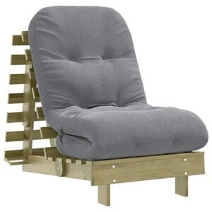vidaXL futon med madras 60x206x11 cm massivt fyrretr&aelig;
