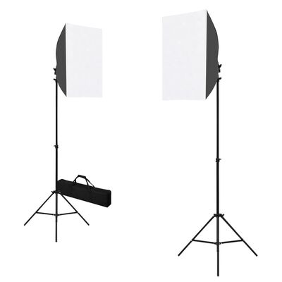 vidaXL fotostudiesæt med softbox-lamper og baggrunde