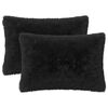vidaXL Pude med pude HEERLEN 2 stk. Sort PV Fleece