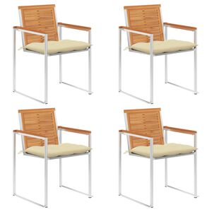 vidaXL havestole 4 stk. med hynder massivt akacietr&aelig;