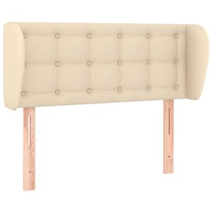 vidaXL sengegavl med kanter 83x23x78/88 cm stof cremefarvet