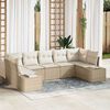 vidaXL Havesofa S&aelig;t med pude 7 pcs Beige polyrattan