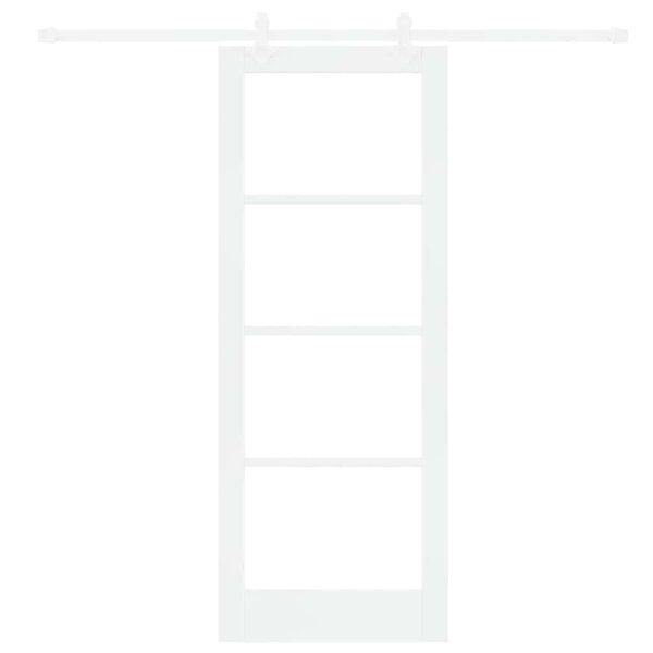 vidaXL Skydedør Hvid 78 x 202 cm Massivt fyrretræ og glas