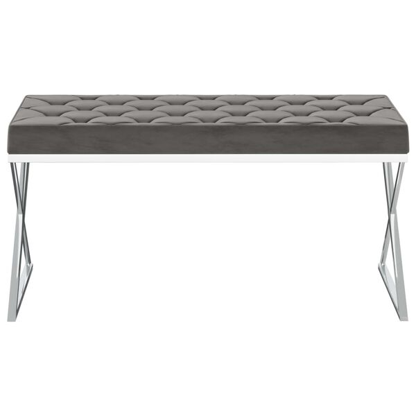 vidaXL b&aelig;nk 97 cm fl&oslash;jl og rustfrit st&aring;l gr&aring;