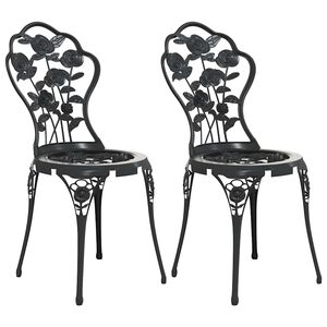 vidaXL bistrostole 2 stk. st&oslash;bt aluminium sort