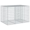 vidaXL gabionkurv med cover 150x100x100 cm galvaniseret jern