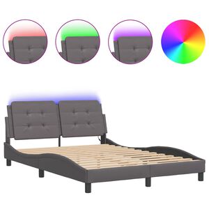 vidaXL sengeramme med LED uden madras Zadar 140x190 cm gr&aring;