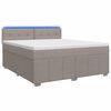 vidaXL Boxmadras med topmadras Gr&aring;brun 140 x 190 cm Stof