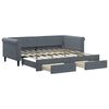 vidaXL daybed med udtr&aelig;k og skuffer 90x190 cm velour m&oslash;rkegr&aring;