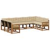 vidaXL Udend&oslash;rs sofagruppe med pude 9 pcs Naturlig og Beige