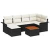 vidaXL Havesofa S&aelig;t 7 stk. Sort polyrattan