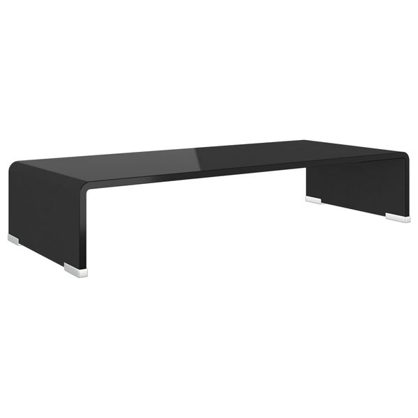 vidaXL TV-stander/monitorstand sort glas 60x25x11 cm