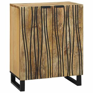 vidaXL Sideboard Naturfarvet 60 x 33,5 x 75 cm Massivt mangotr&aelig;