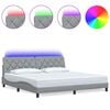 vidaXL sengeramme med LED uden madras 200x200 cm stof lysegr&aring;