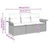 vidaXL Sofa Sæt med pude 3 pcs Sort polyrattan