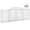 vidaXL buede gabionkurve 20 stk. 300x30x100/120 cm galvaniseret jern
